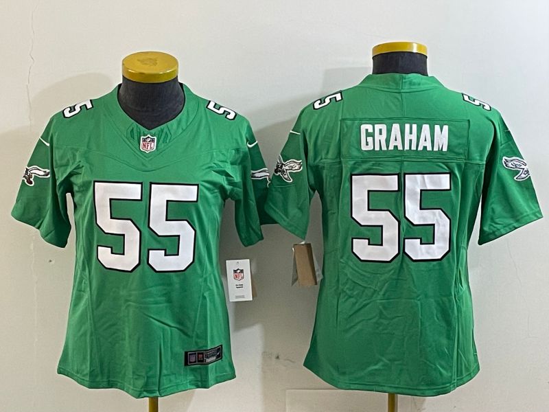 Youth Philadelphia Eagles 55 Graham Green three generations 2025 Nike Vapor Limited NFL Jersey style 1
